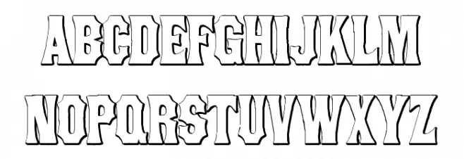 ConcaveTuscan Beveled Schriftart Kleinbuchstaben