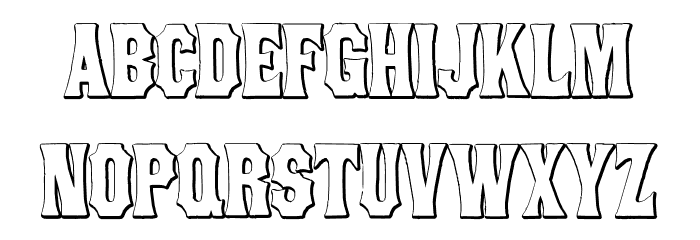 ConcaveTuscanBeveled Font LOWERCASE