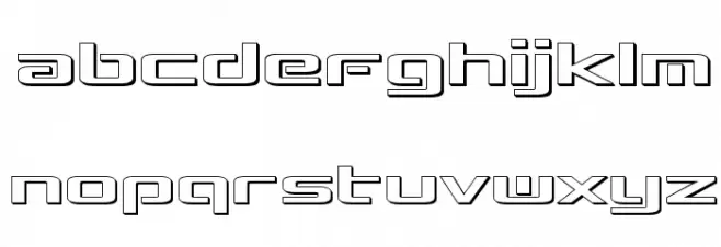 Concielian 3D Break Schriftart Kleinbuchstaben