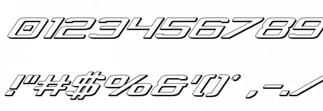 Concielian 3D Italic Font OTHER CHARS