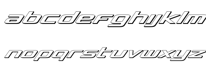 Concielian 3D Italic Font LOWERCASE
