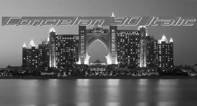 Concielian 3D Italic Font examples