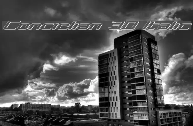 Concielian 3D Italic Font examples