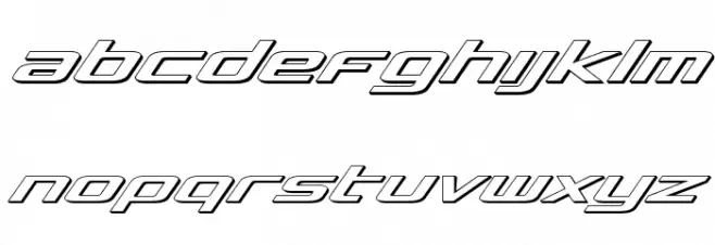 Concielian 3D Italic Schriftart Kleinbuchstaben