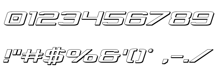Concielian 3D Semi-Italic Font OTHER CHARS