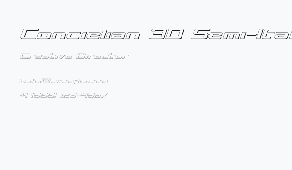 Concielian 3D Semi-Italic Business Card