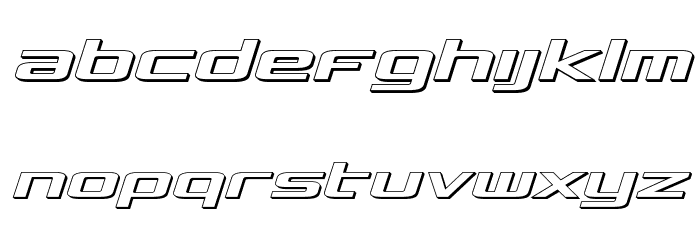 Concielian 3D Semi-Italic Font LOWERCASE