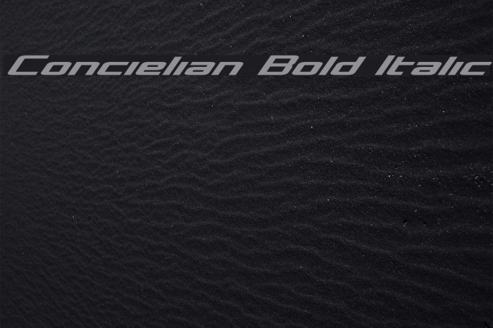 Concielian Bold Italic Font examples
