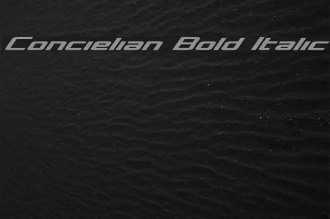 Concielian Bold Italic Шрифта examples