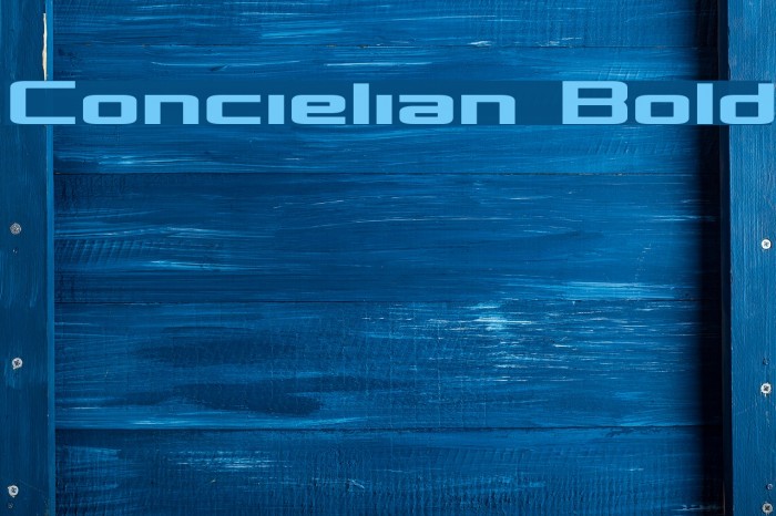Concielian Bold Font examples