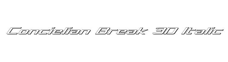 Concielian Break 3D Italic Font