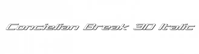 Concielian Break 3D Italic  Frei Schriftart Herunterladen