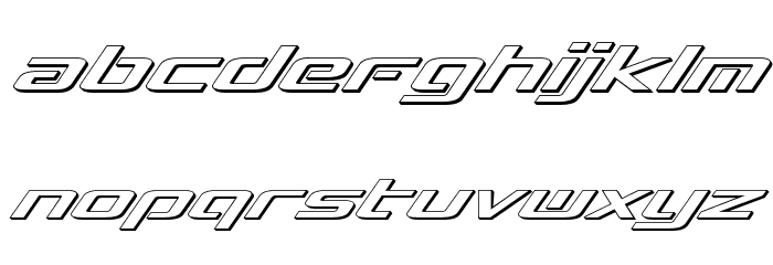Concielian Break 3D Italic Font LOWERCASE