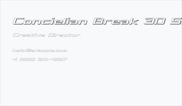 Concielian Break 3D Semi-Italic Business Card