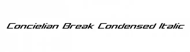 Concielian Break Condensed Italic  Fuentes Gratis Descargar