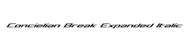 Concielian Break Expanded Italic  Frei Schriftart Herunterladen