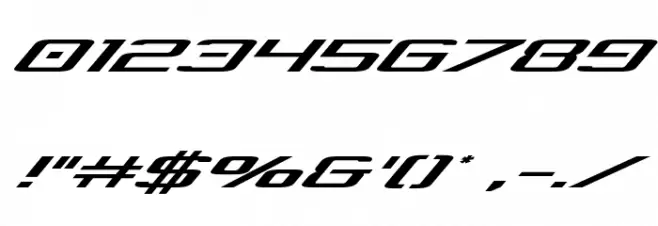 Concielian Break Expanded Italic Font OTHER CHARS