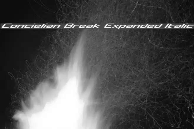 Concielian Break Expanded Italic Font examples