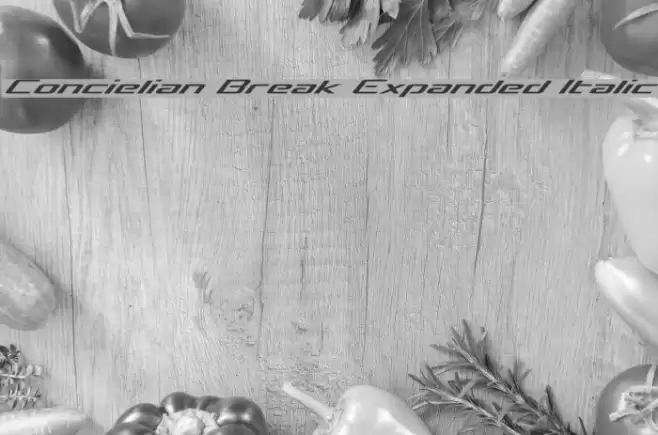 Concielian Break Expanded Italic Font examples