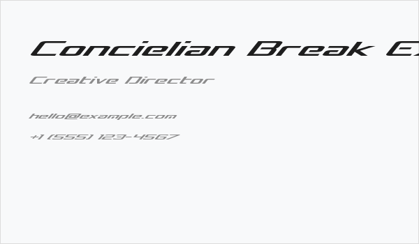 Concielian Break Expanded Italic Business Card