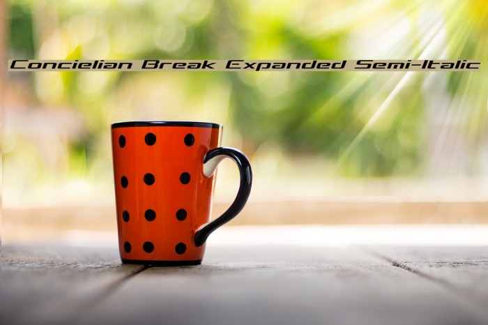Concielian Break Expanded Semi-Italic Font examples