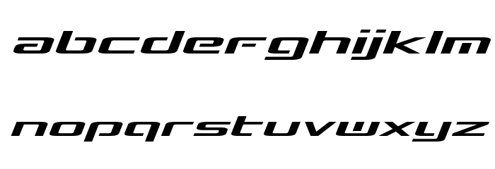 Concielian Break Expanded Semi-Italic Font LOWERCASE