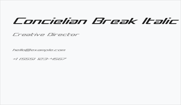 Concielian Break Italic Business Card