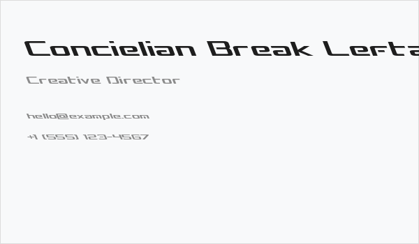 Concielian Break Leftalic Business Card