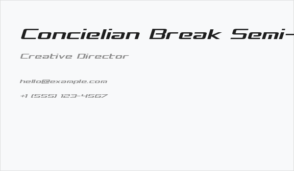 Concielian Break Semi-Italic Business Card
