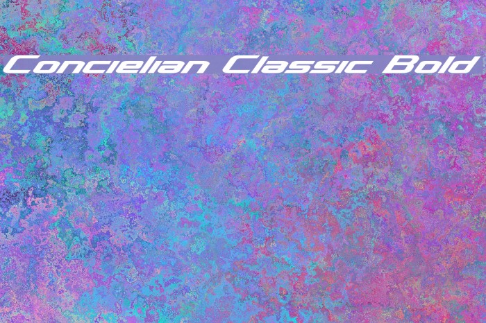 Concielian Classic Bold Font examples