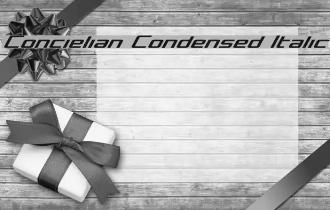 Concielian Condensed Italic Font examples