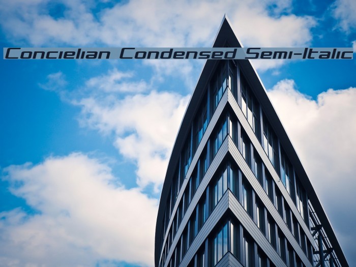 Concielian Condensed Semi-Italic Font examples