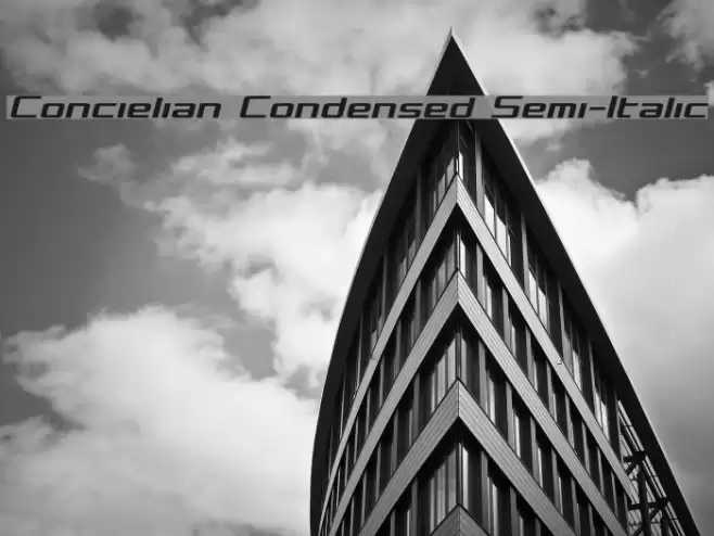 Concielian Condensed Semi-Italic examples