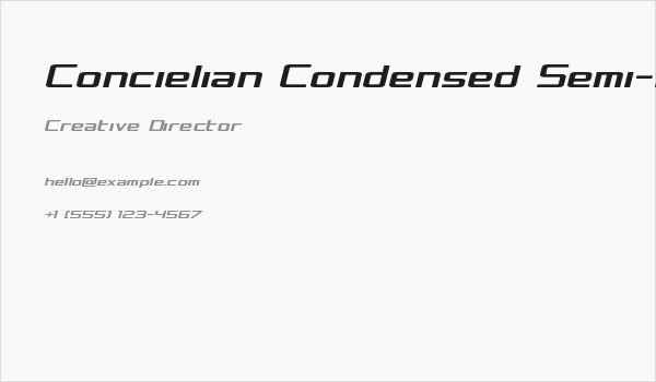 Concielian Condensed Semi-Italic Business Card
