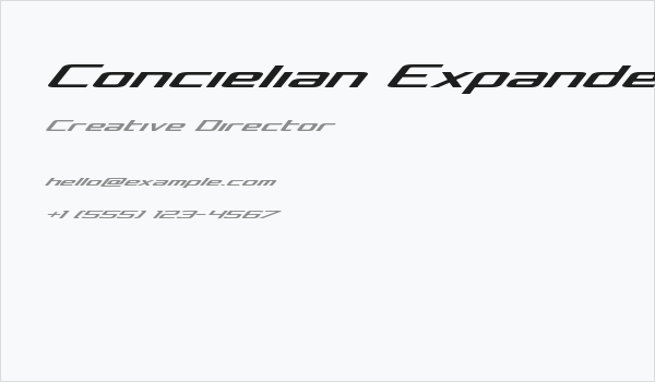 Concielian Expanded Italic Business Card