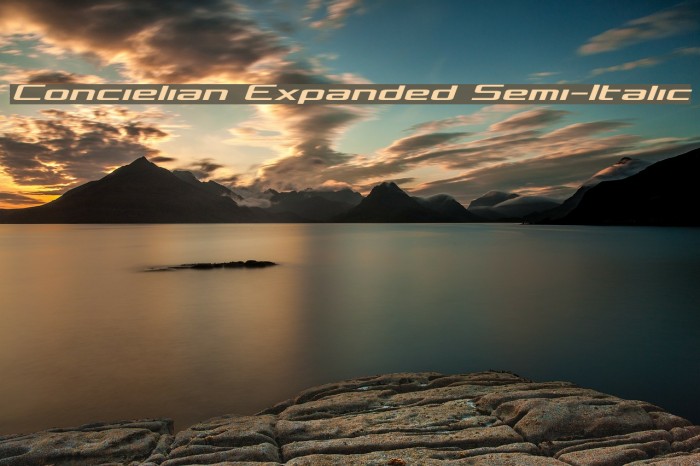 Concielian Expanded Semi-Italic Font examples