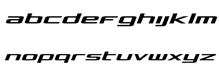 Concielian Expanded Semi-Italic Font LOWERCASE
