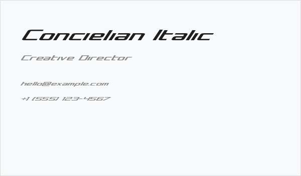 Concielian Italic Business Card