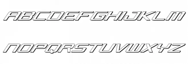 Concielian Jet 3D Italic फ़ॉन्ट अपरकेस