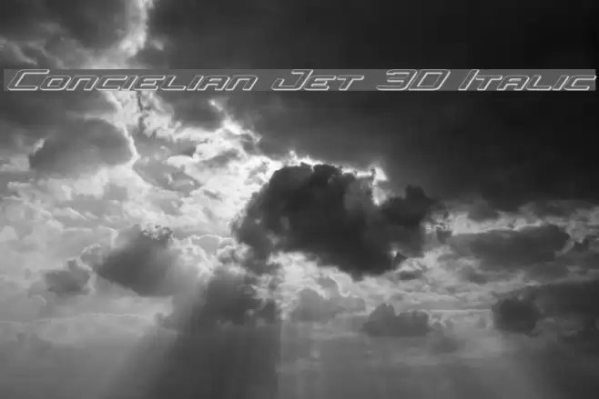 Concielian Jet 3D Italic Font examples