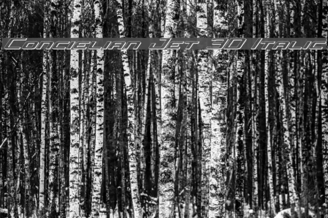 Concielian Jet 3D Italic Font examples