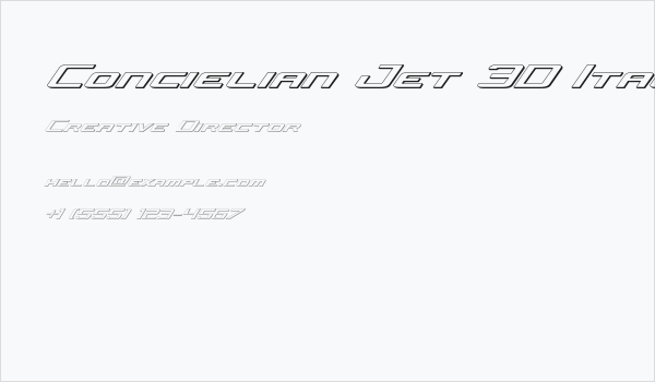 Concielian Jet 3D Italic Business Card