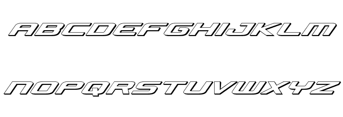 Concielian Jet 3D Italic Font LOWERCASE