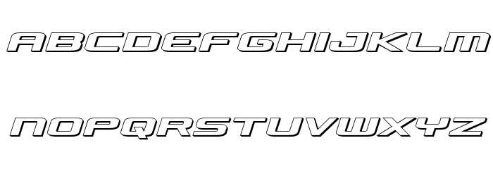 Concielian Jet 3D Semi-Italic Font LOWERCASE