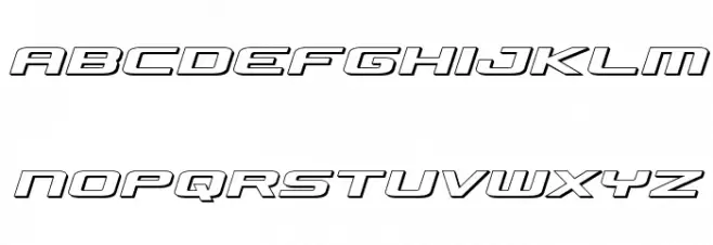 Concielian Jet 3D Semi-Italic फ़ॉन्ट लोअरकेस