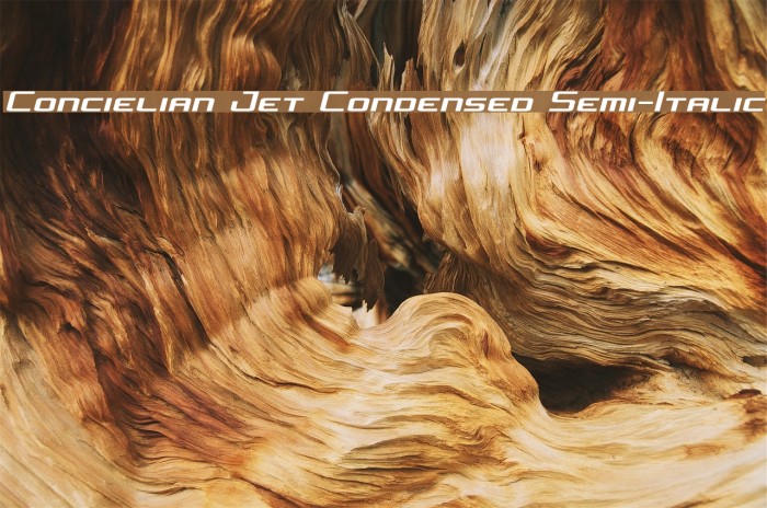 Concielian Jet Condensed Semi-Italic Font examples
