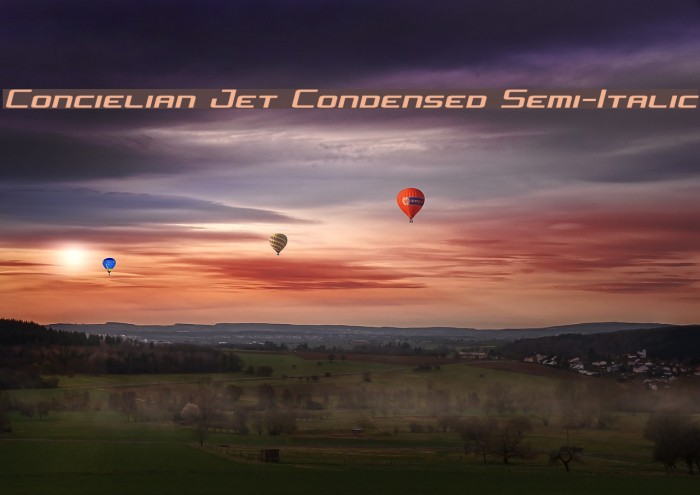 Concielian Jet Condensed Semi-Italic Font examples