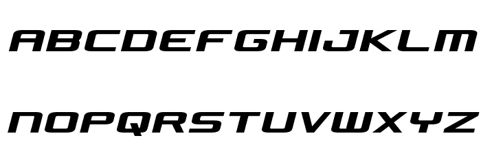 Concielian Jet Condensed Semi-Italic Font LOWERCASE