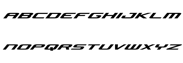 Concielian Jet Expanded Italic Font LOWERCASE