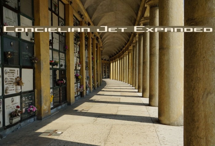 Concielian Jet Expanded Font examples